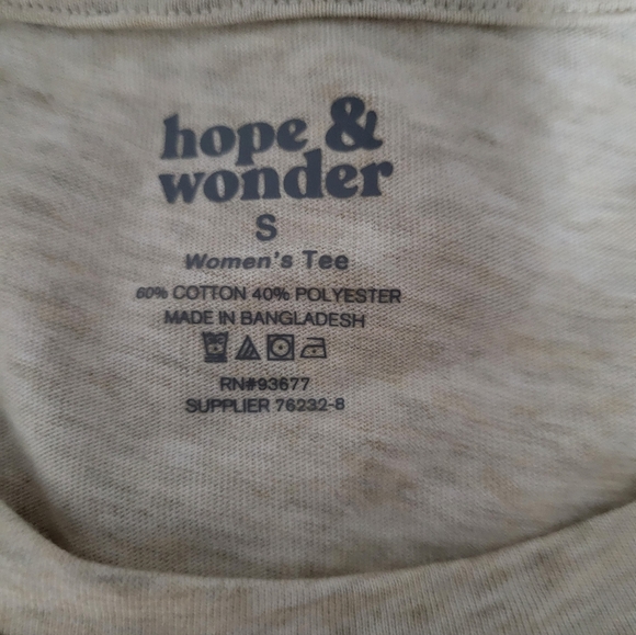 Hope & Wonder Cream Mpre Amor Por Favor Short Sleeve Graphic T Shirt - Picture 7 of 7